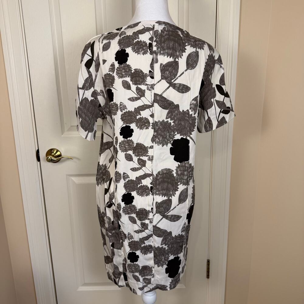 Diane Von Furstenberg Brenda Cocoon Dress Floral Pockets Black Cream Size 6 EUC - Picture 6 of 10